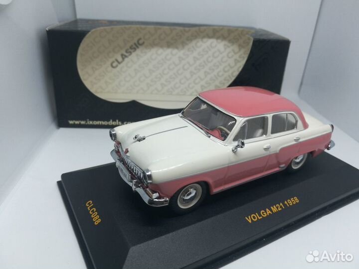 1/43 IXO газ-21 Волга 1958 розово-белая