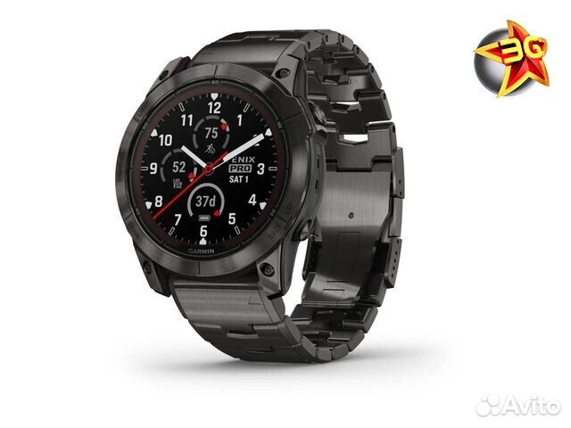 Часы Garmin Fenix 7X Pro Solar Carbon Grey Titaniu