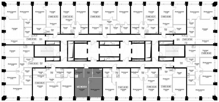 1-к. квартира, 43,4 м², 34/55 эт.