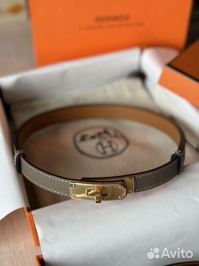 Ремень тонкий Hermes kelly. Премиум