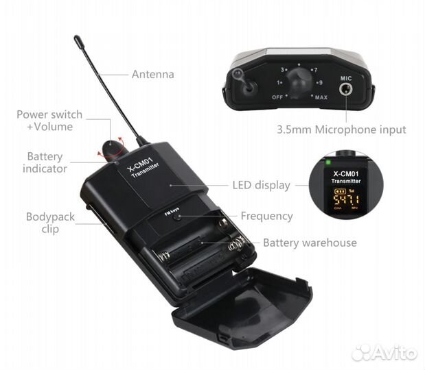Качественный радиомикрофон Xtuga CM01 петличка