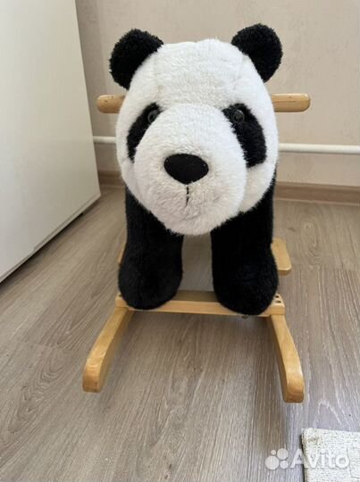 Панда качалка деревянная