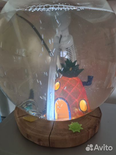 Аквариум круглый 10 л с подсветкой