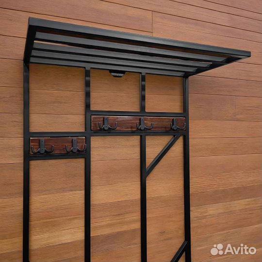 Вешалка для одежды с обувницей Лофт. 70 см