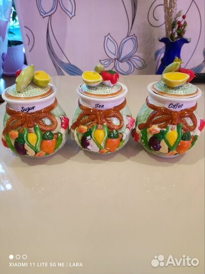 Керамические банки для чая, кофе, сахара