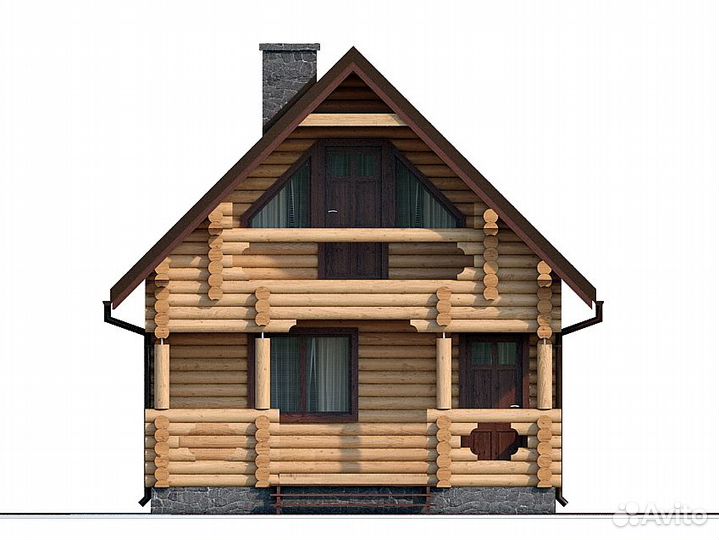 Строительство сруба дома-бани из бревна 5700х7200м