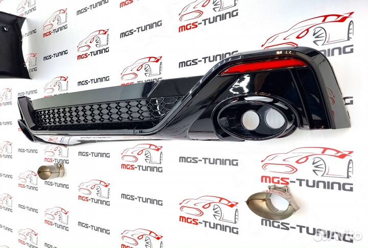 Задний бампер+диффузор Audi A4 RS4 В9 2019-н.в