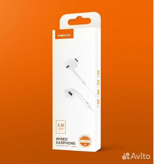 Гарнитура recci REP-L15 White 3.5 jack