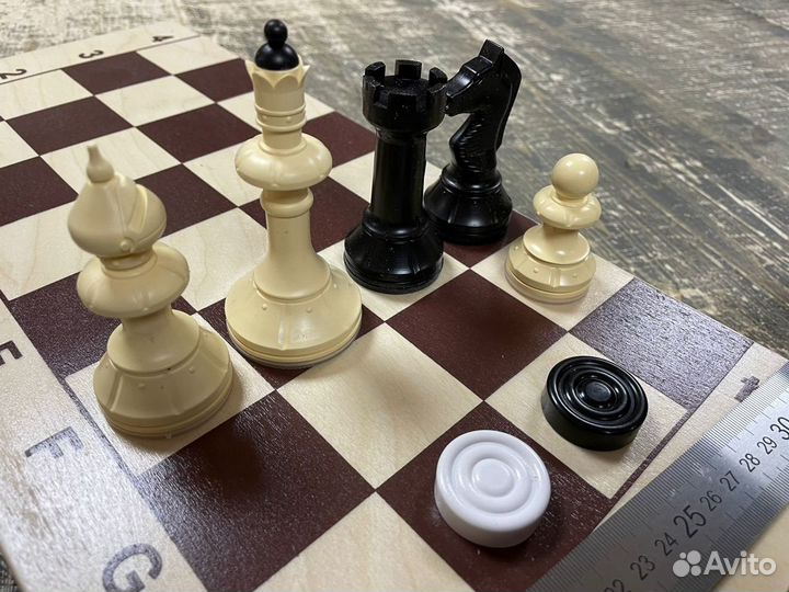 Шахматы и шашки 2 в 1 большие 43х43см