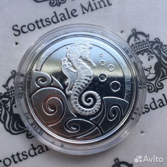 Монеты Самоа Морской конёк Серебро 999