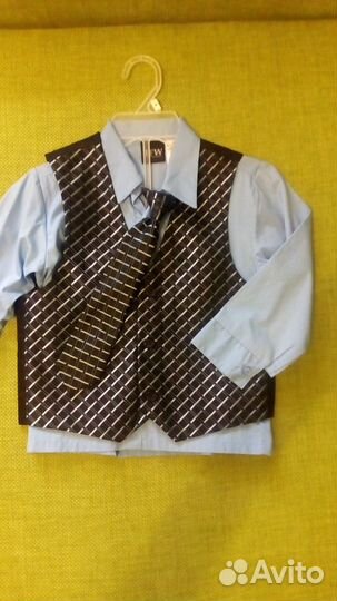 Набор: рубашка+жилетка+галстук