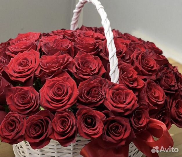 Цветы корзина 101 роза