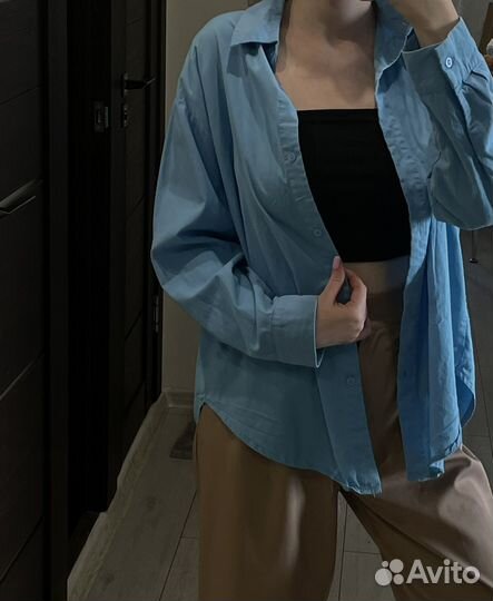 Рубашка женская синяя