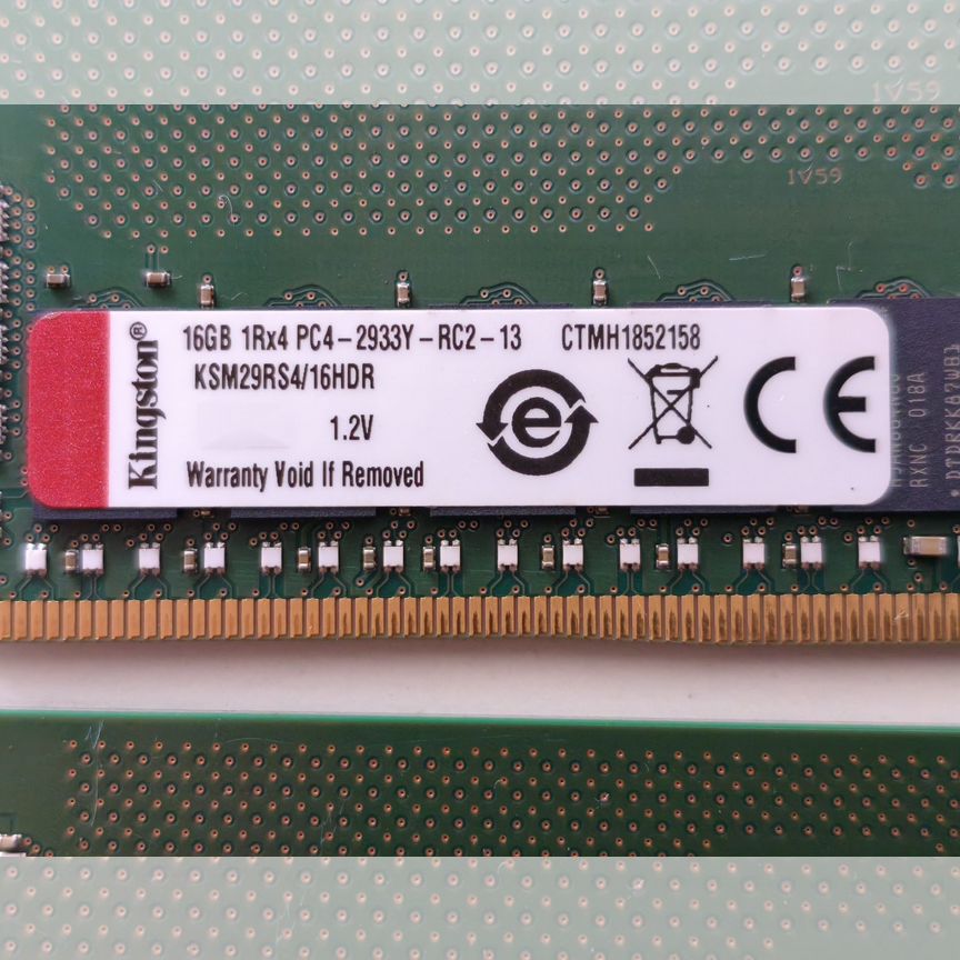 16 Gb 2933 1rx4 Rdimm Kingston Hdr, Склад 4 Шт