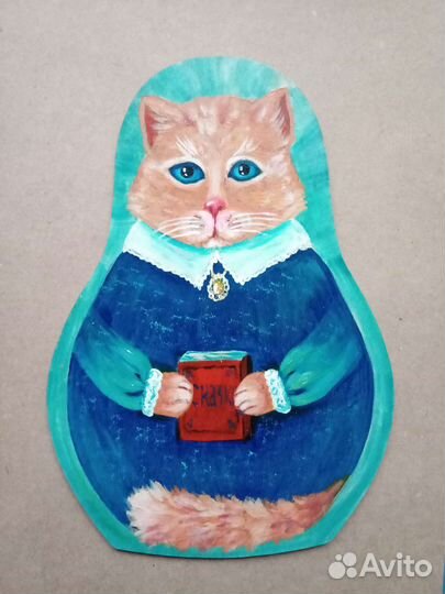 Матрёшка кошка, подарок ручной работы