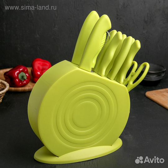 Набор кухонных принадлежностей на подставке, 8 нож