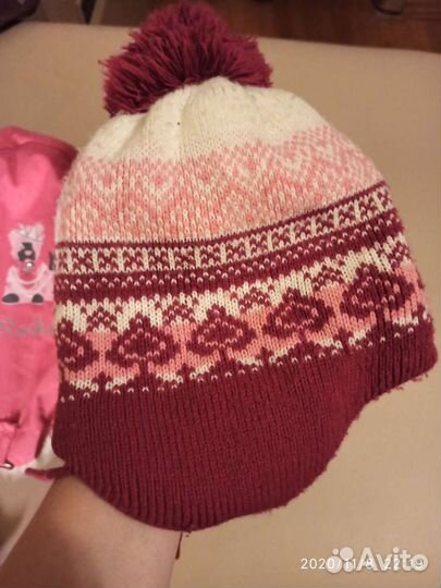 Шапки зимние детские на девочку. Размер 54