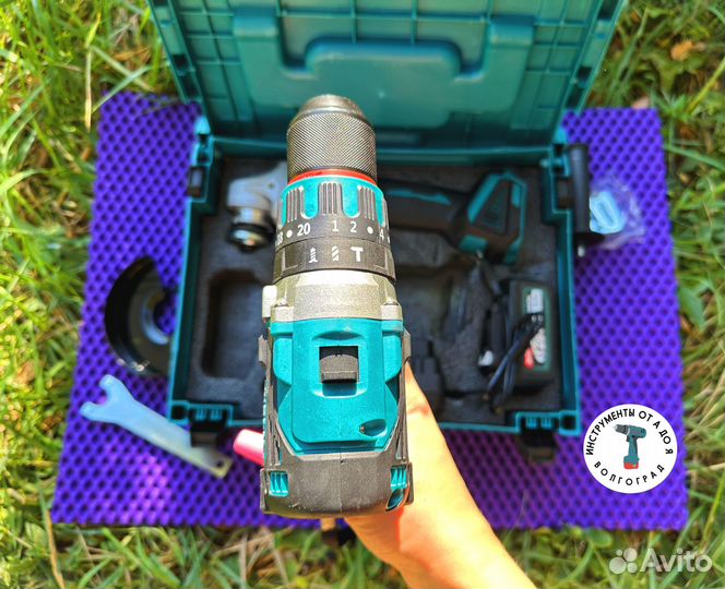 Шуруповерт для ледобура + ушм Makita 125 мм (набор