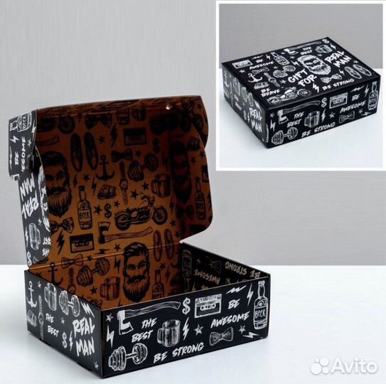 Подарочная коробка двухстороняя мужская