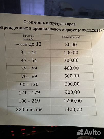 Приём б/у аккумуляторов