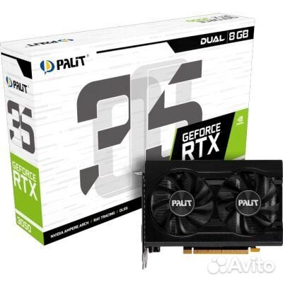 Видеокарта Palit nVidia GeForce RTX 3050 Dual V1 8Gb NE63050018P1-1070D V1