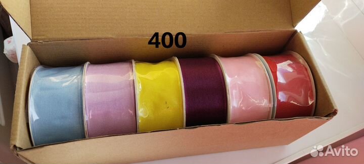 Ленты 4 см *5 м, новые, 6 цветов