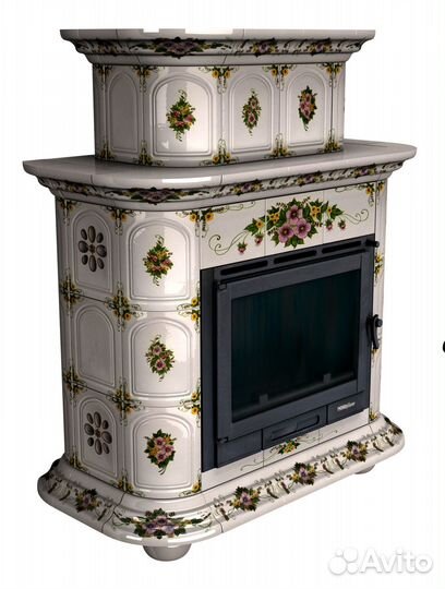 Изразцовый камин на дровах для дома Прованс