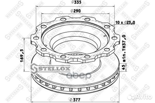 85-00806-SX диск тормозной 377/ x45/169.5 10n