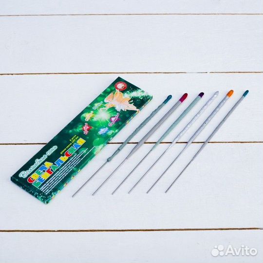 Свеча цветная бенгальская 6шт/уп (16см)