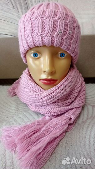 Комплект шапка и шарф длинный