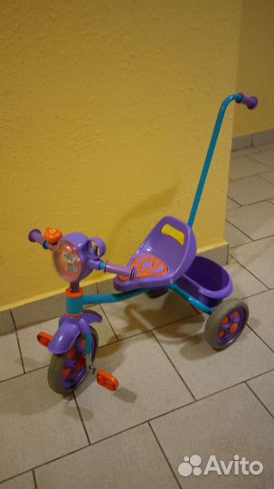 Трехколесный велосипед с ручкой для родителей