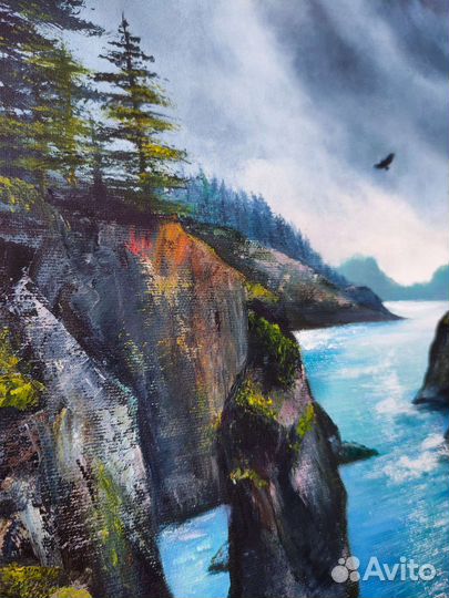 Ущелье. Картина маслом