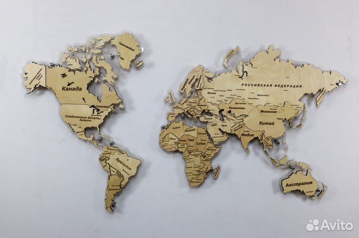 Деревянные карты мира