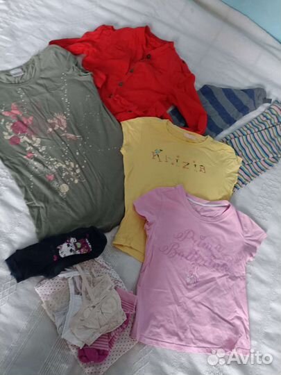 Вещи девочке 3 пакета, 140-146