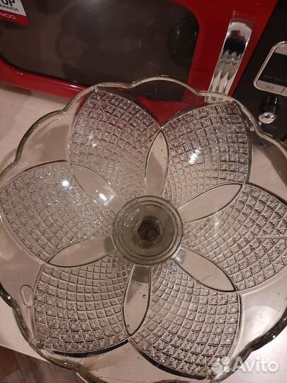 Ваза для фруктов, конфет, цветное стекло