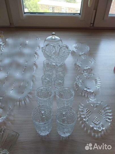 Хрусталь посуда СССР цветное стекло