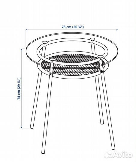 Стеклянный столик IKEA