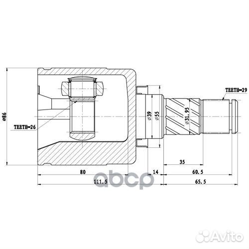 Шрус внутренний Z87613R Zikmar