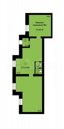 Продажа помещения свободного назначения, 111 м²