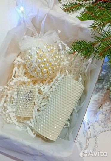 Елочка игрушка и свечи ручная работа