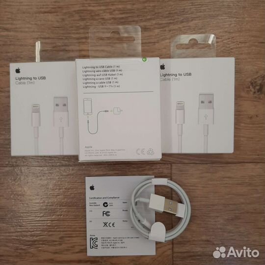 Кабель USB Lightning, зарядка для iPhone, 1 метр