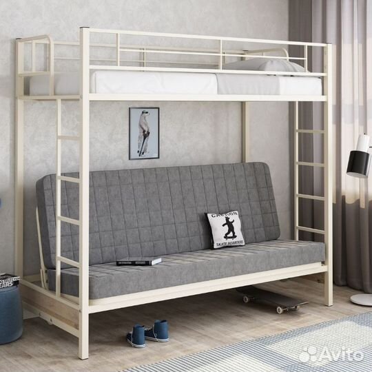 Двухъярусная кровать с раскладным диваном