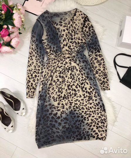 Платье 46, шелк ангора шерсть полиамид