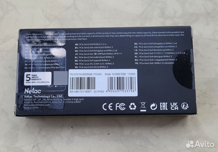 SSD Netac Shadow 1TB gen3 argb