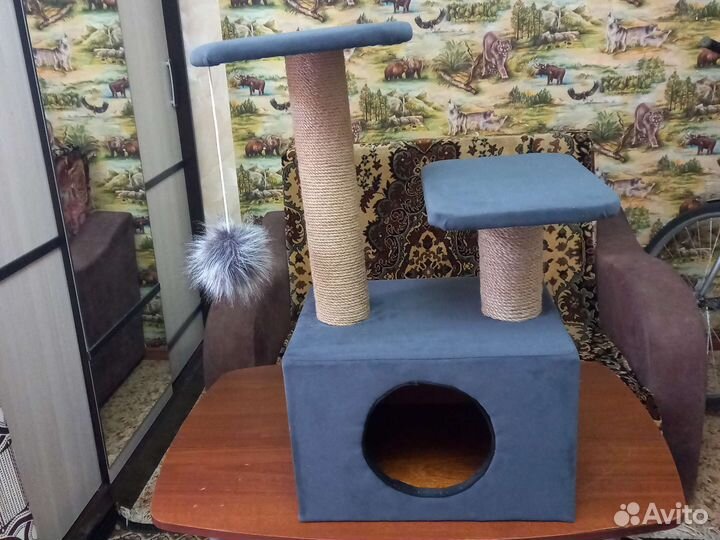 Домик для кошки с когтеточкой,ремонт,когтеточки