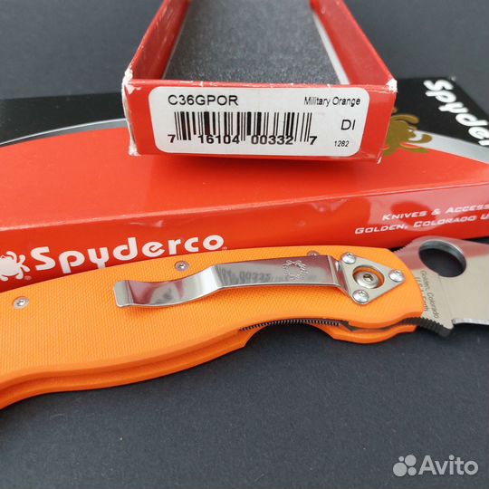 Нож складной Spyderco Military orange c36gpor