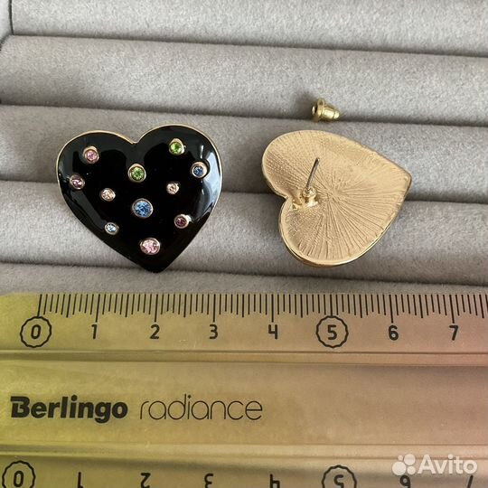 Серьги сердца стильные