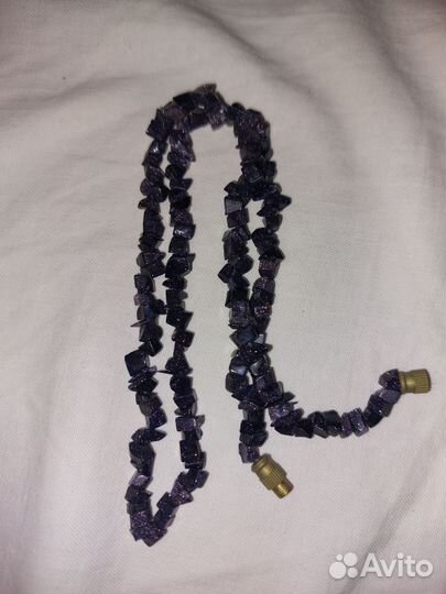 Бусы из черного авантюрина