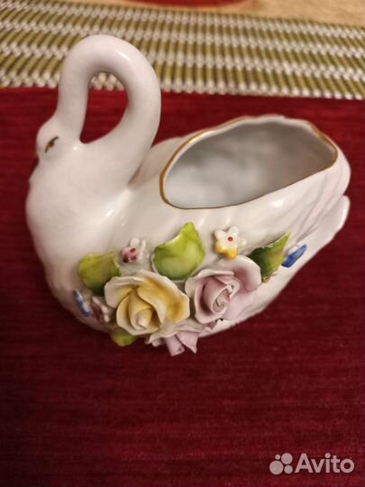 Ваза салфетница Лебедь Германия 60е годы
