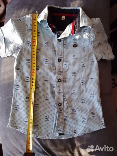 Рубашка на мальчика с коротким рукавом рост 98